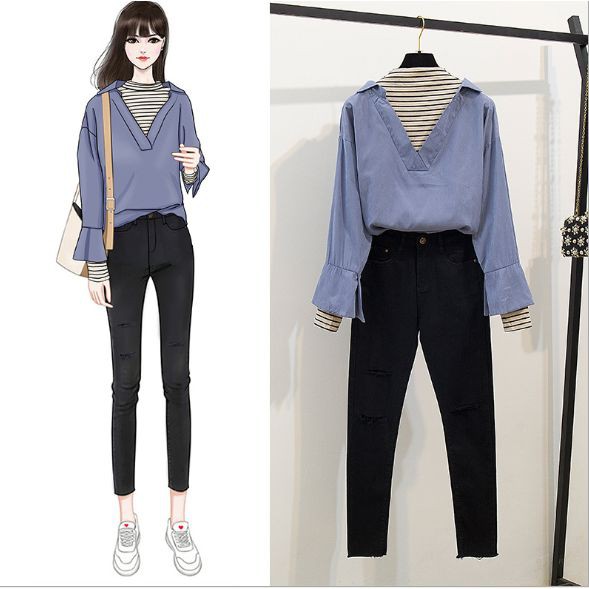 HQK-03 set high quality import korea jepang setelan blouse celana