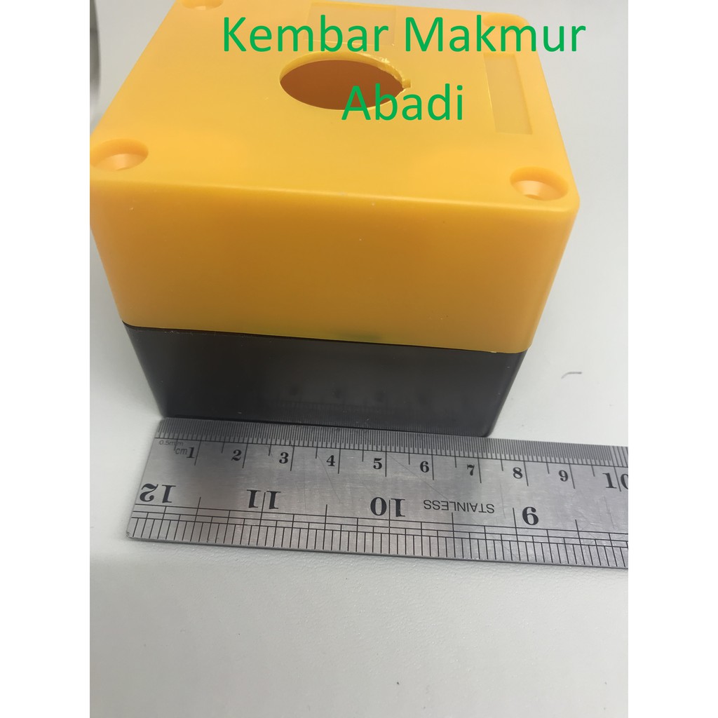 Control Box Push Button 22mm 1 Lubang Putih-Kuning / Kontrol Box 1Lubang / Push Button 1 Hole