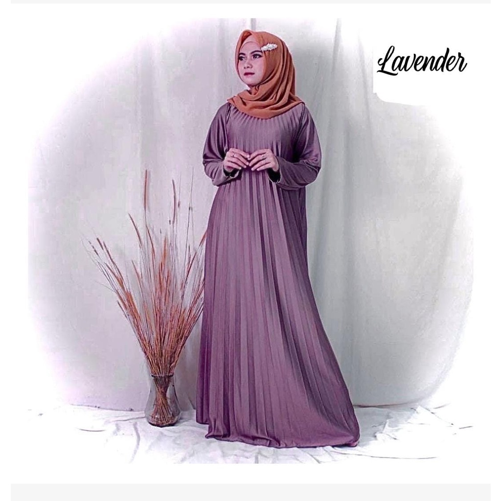 Gamis Plisket Tangan Panjang Gamis Hyget  Premium Baju Gamis Plisket Jumbo Gamis Baju Hamil