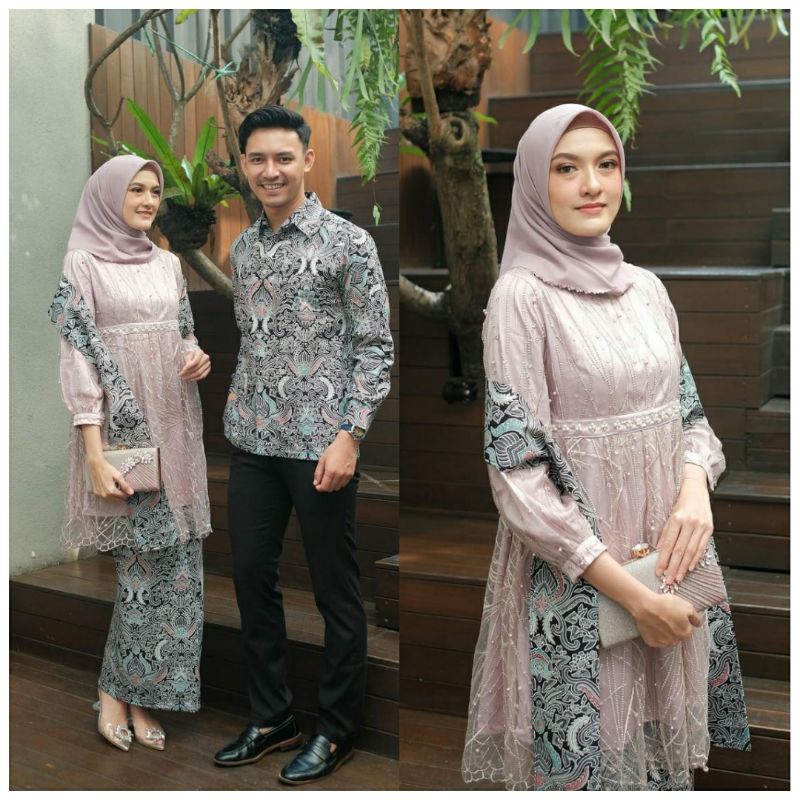 Baju Couple Kebaya Set Maheswari Bestseller Baju Wisuda, Tunangan, Seserahan, Nikahan, Dan Lamaran