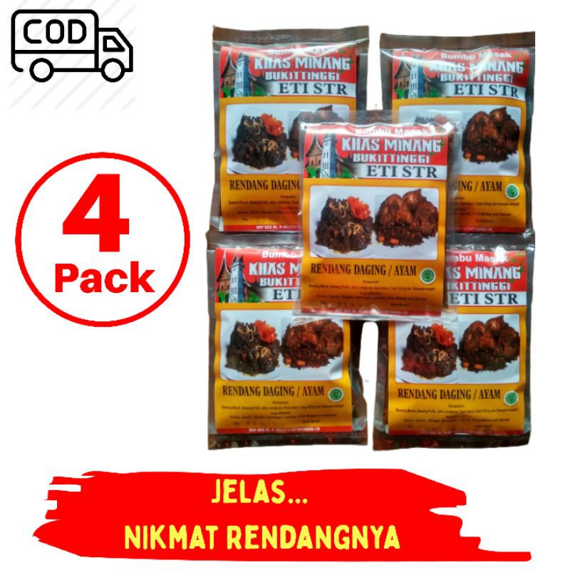 

Bumbu Rendang Padang Asli Harga 4pack Bukittinggi Masakan Khas Minang Sumatera Barat