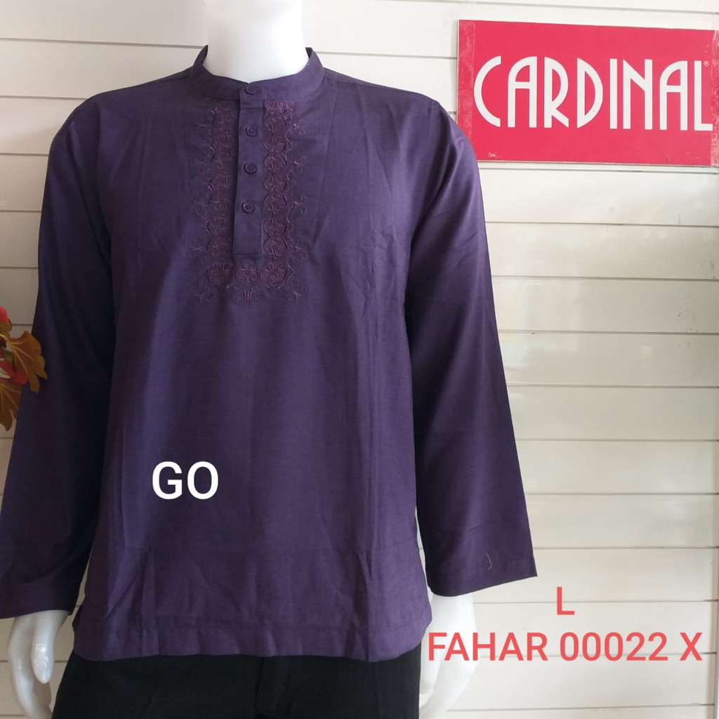 gof CARDINAL FORMAL Kemeja Koko Reguler Baju Muslim Pria Lengan Panjang