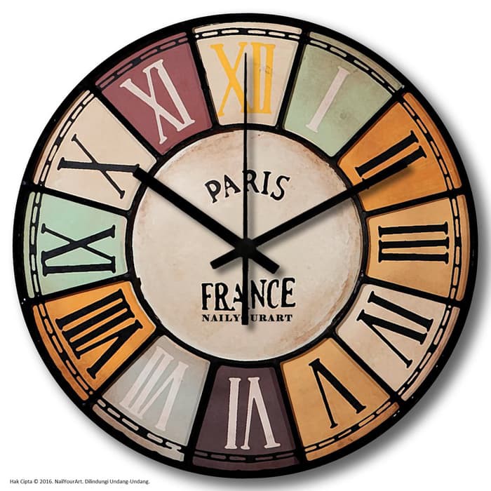 Jam Dinding Unik Artistik - France Wall Clock