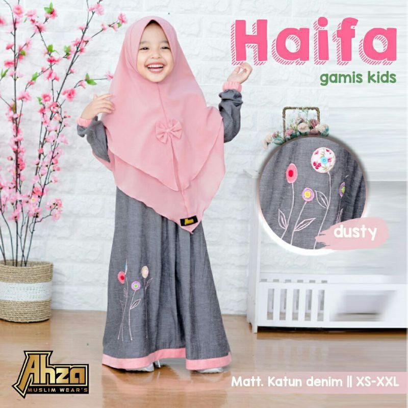 Gamis Kids HAIFA by Ahza muslim wear / Baju gamis anak perempuan