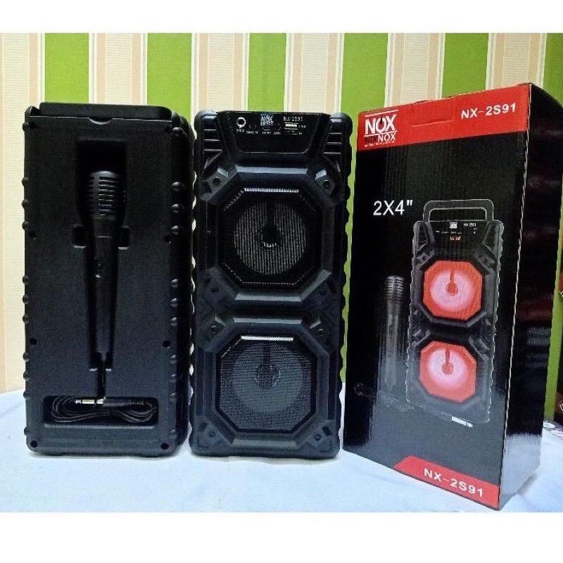 SPEAKER KARAOKE SPEAKER BLUETOOTH NX-2S91 Free Microphone  Speaker Superbass Extrabass