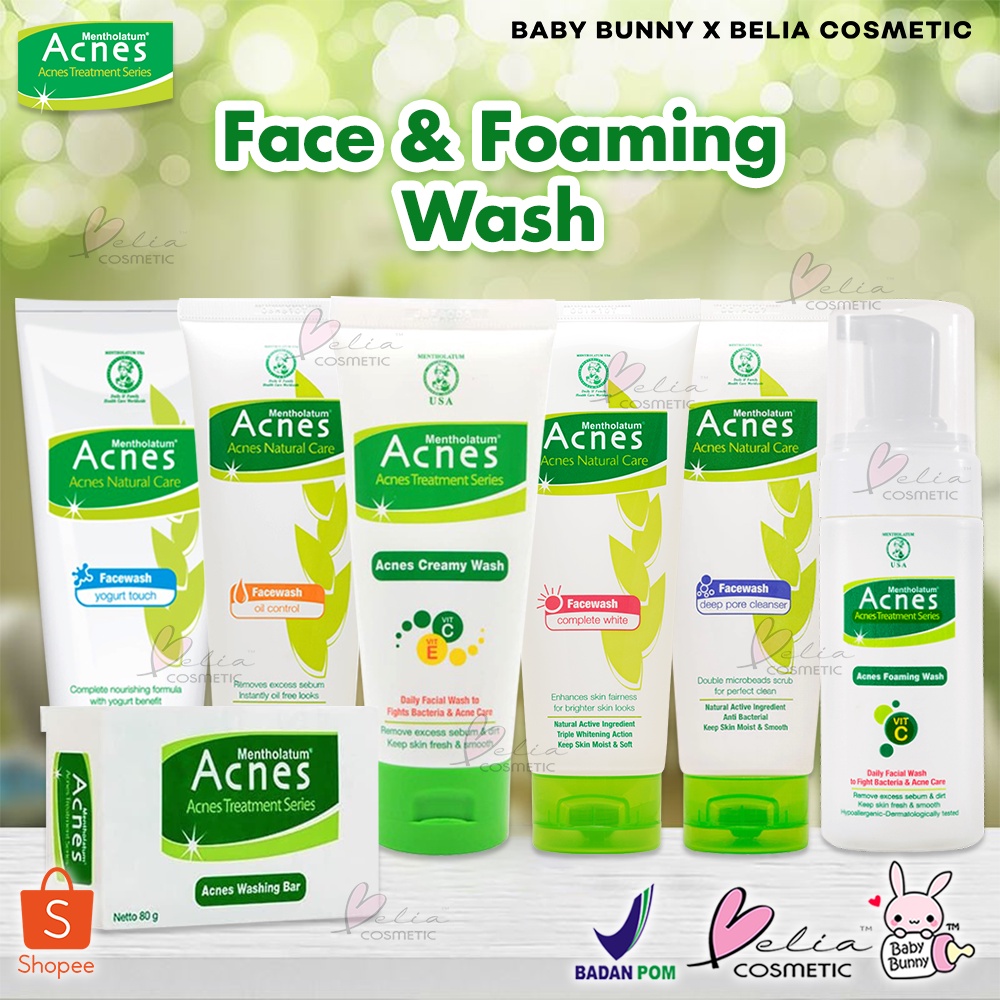 ❤ BELIA ❤ Acnes Creamy Wash Foaming Washing Bar | 50g 80g 100g | Sabun Cuci Muka | Anti Jerawat Badan | BPOM