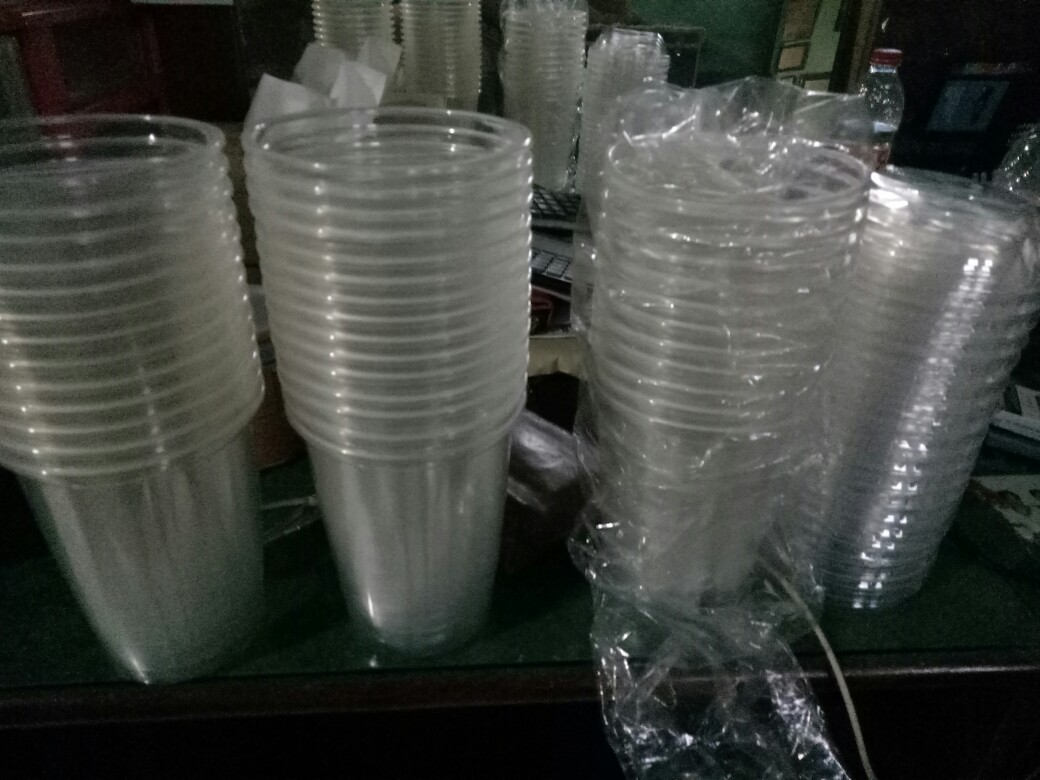 Twin Cup / Gelas Plastik Kembar Untuk Jus Dan Minuman Lainya ( Ready Stok )