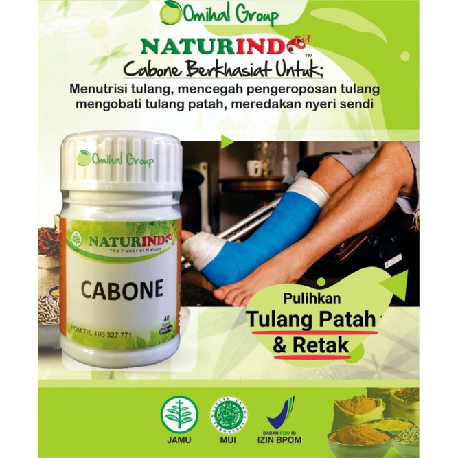 Obat Patah Tulang / Retak Penyambung Tulang - Nutrisi Tulang - Tulang Sehat & Kuat CABONE Naturindo
