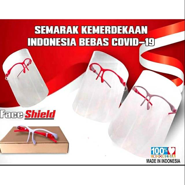 Faceshield Nagita Bendera Merah Putih Murah Face Shield Kacamata Artis Lusinan Grosir