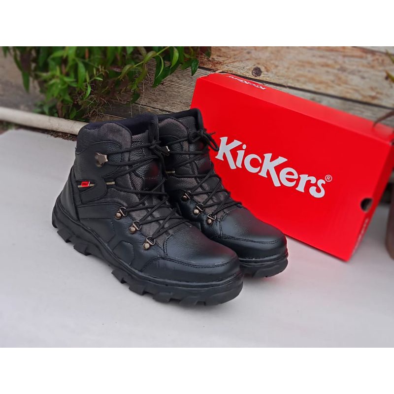 Kickers kulit asli sefty ujung besi . sepatu proyek/sepatu touring