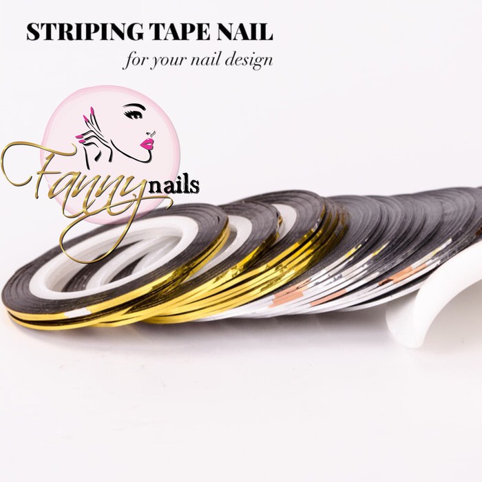 Stripping tape gold dan silver nail tape sticker / tape line nailart