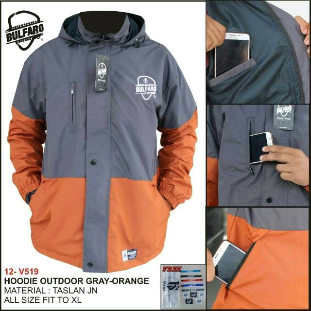 Bulfaro jaket pria outdoor anti air dan angin pria dan wanita