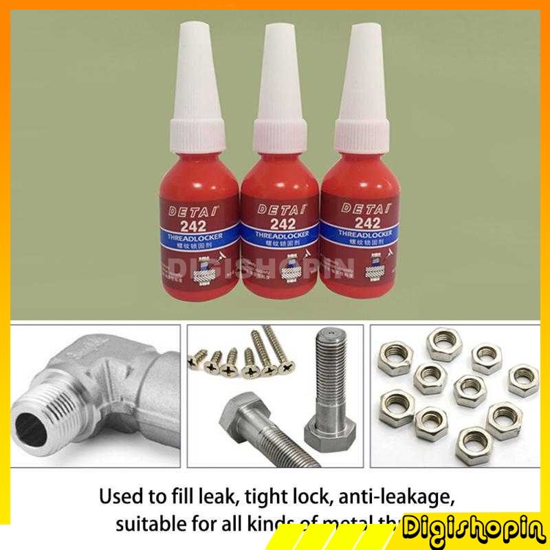 Lem Logam Mur Baut Sekrup Dll Cairan Liquid Threadlocker Blue Anaerobic Sealant Glue 10ml Lem Logam