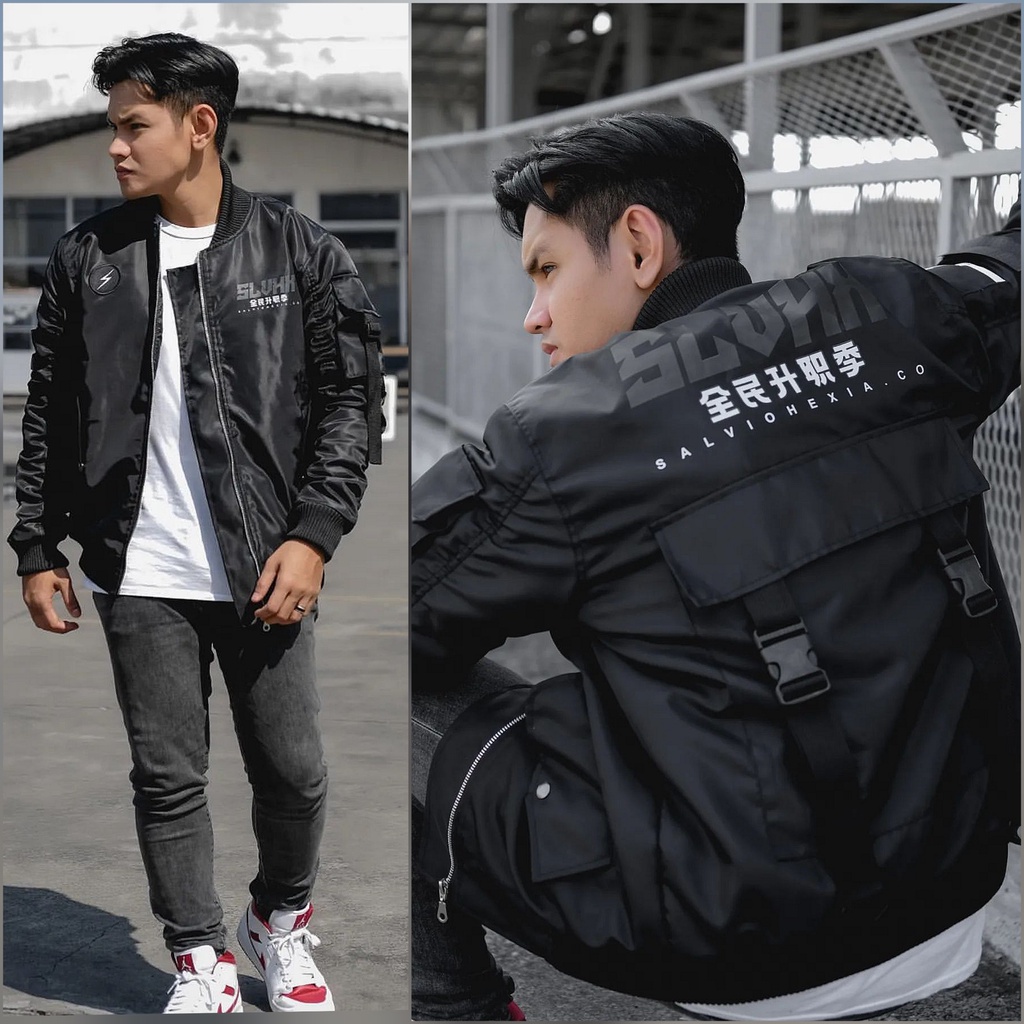 Jaket Parasut Pria - Jaket Bomber Hoodie - Original Salvio Hexia