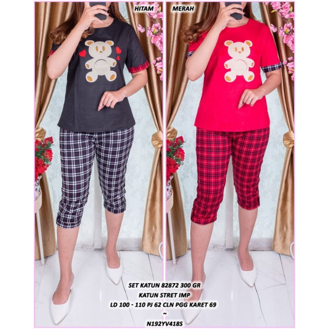 Setelan Katun 8287 Bear /ld 100-110