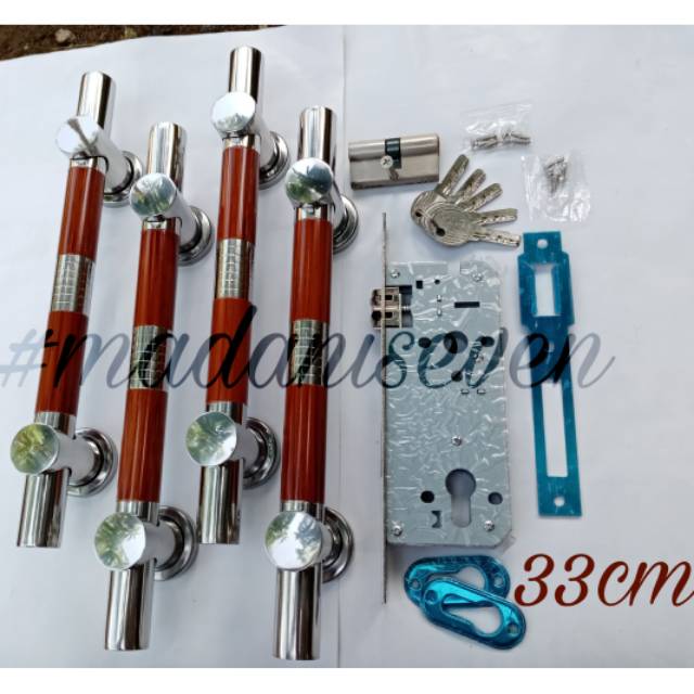 Handle Pintu Rumah / Tarikan Pintu Rumah Stainless Suling Cat Natural 33cm Termurah