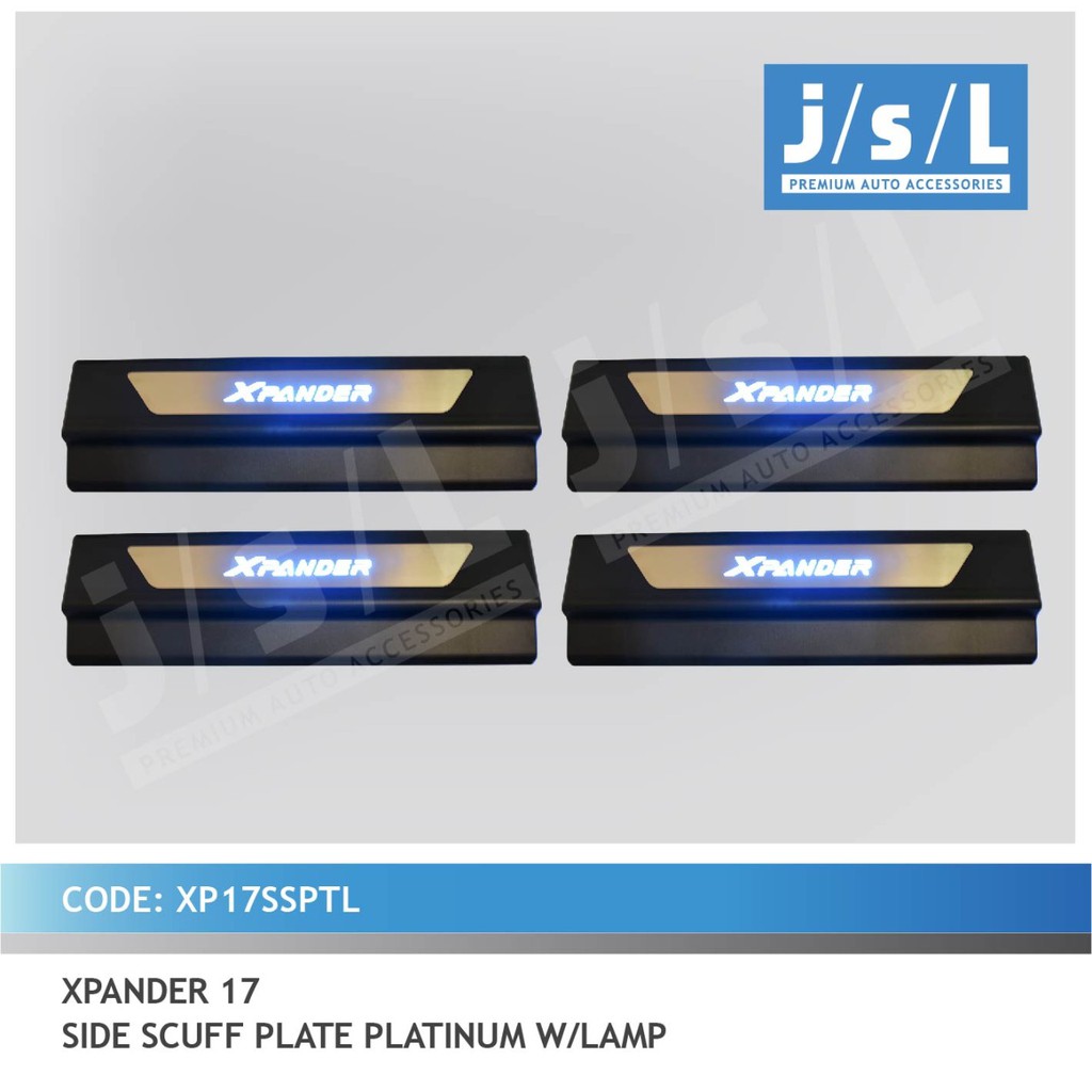 JSL Sillplate Samping Lampu Xpander Side Scuff Plate Platinum W/ Lamp