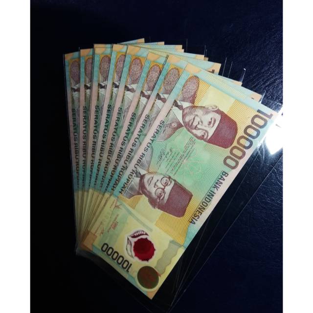 Uang 100 rb rp polymer thn 1999