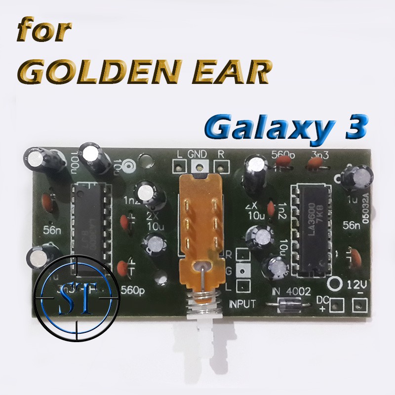 Kit Galaxy III ( Penambah Bass Treble / IC LA 3600 ) Active Loideness Penguat Bass Kit Modul Speaker Audio