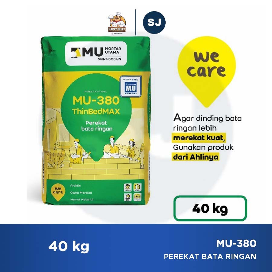 MASONRY & CONSTRUCTION MU-380 PEREKAT BATA RINGAN 40 KG MORTAR UTAMA