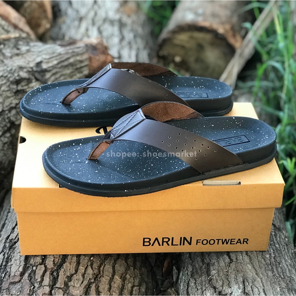 BISA BAYAR DITEMPAT (COD) Sandal Casual Pria Jepit | Mort Brown Black | BARLIN