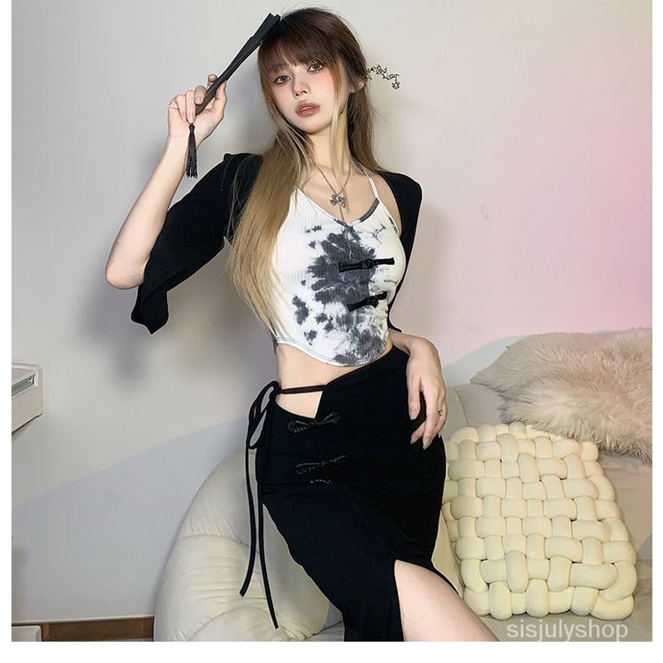 #Sisjuly# Rompi Sablon Tinta Wanita Selempang Wanita Selendang Tabir Surya Ramping Set Dua potong