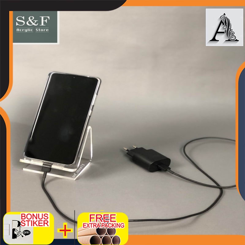 Promo ACRYLIC PHONE HOLDER / HOLDER HP / STAND HP / TATAKAN HP DI MEJA