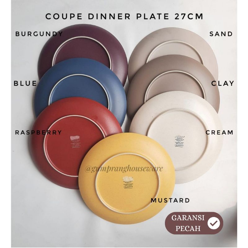 Dinner plate coupe / piring makan keramik 27 cm noritake colorwave