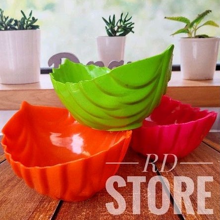 PROMO 1.PCS MANGKOK OVAL DAUN ULIR BAHAN PLASTIK