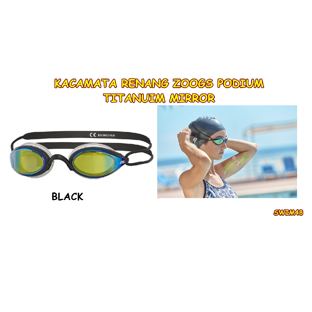 SWIM48 KACAMATA RENANG DEWASA ZOOGS PODIUM TITANIUM MIRROR