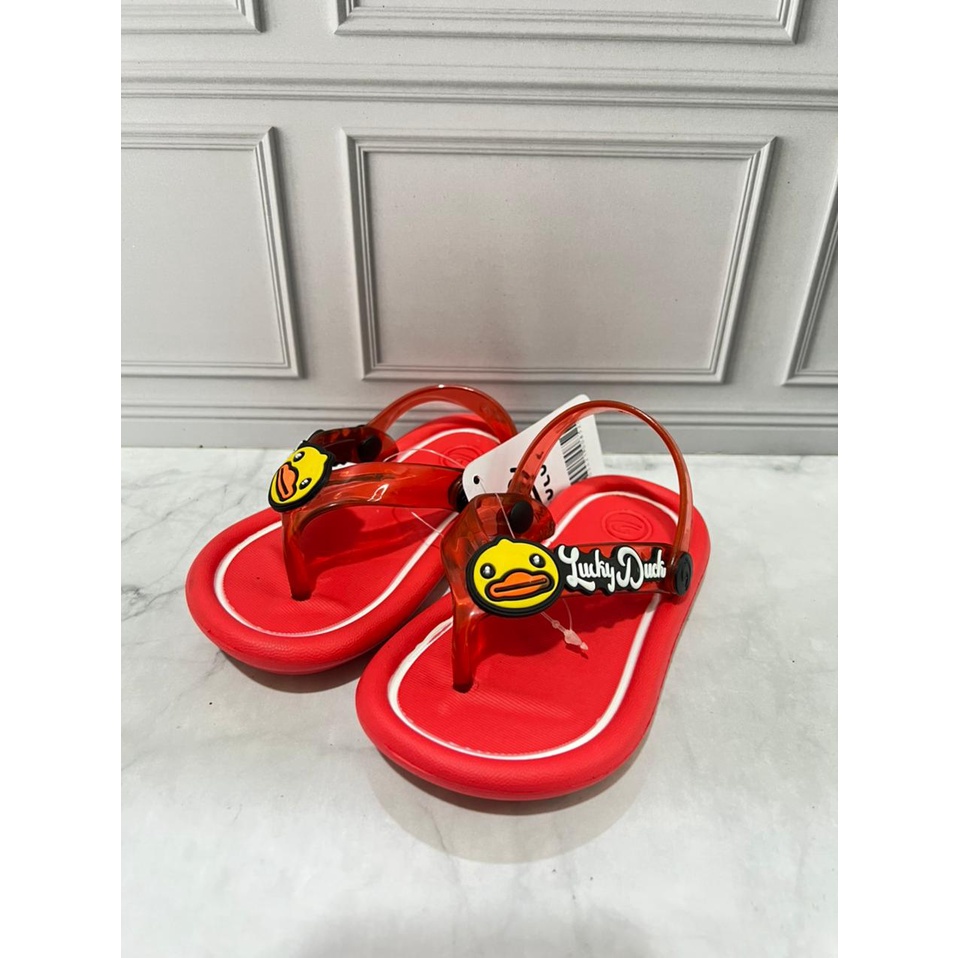 DX-311E-DC Sandal Jepit Balita Anak Cewek Tali Belakang Motif Bebek Duck Merek Dulux Size 20-25