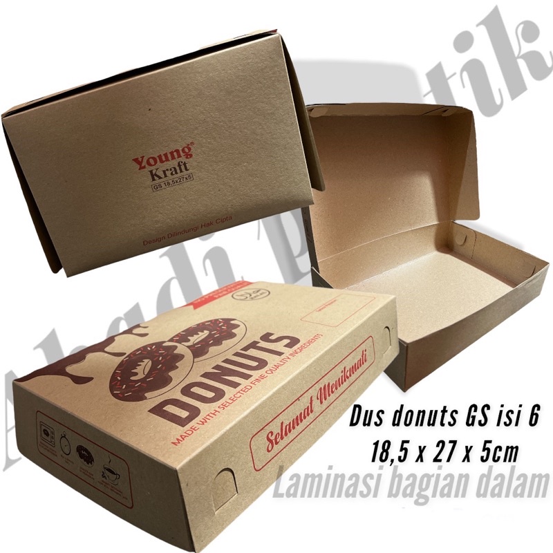 

DUS DONAT KRAFT / BOX DONAT ISI 6 - MIN PEMBELIAN 10PCS