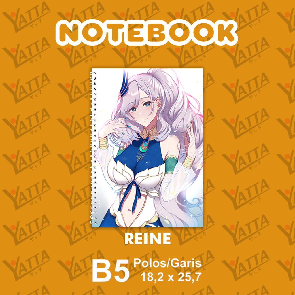 

Notebook Anime ukuran B5 18,2 cm x 25,7 cm Hololive ID - Reine