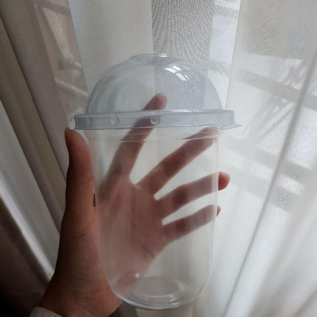 Gelas Oval 16 Oz Dengan Tutup Cembung @ 40 Pcs