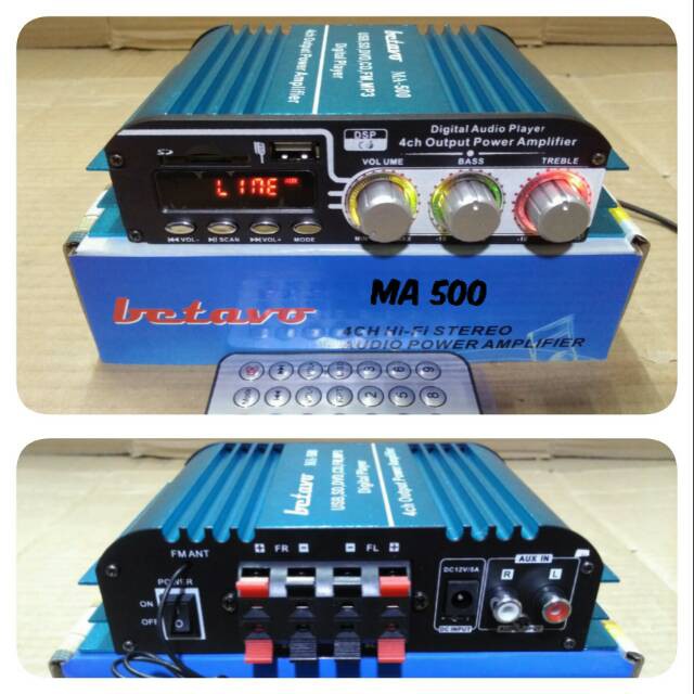 Betavo Power Amplifier Mini MV-500B Bluetooth Stereo Karaoke