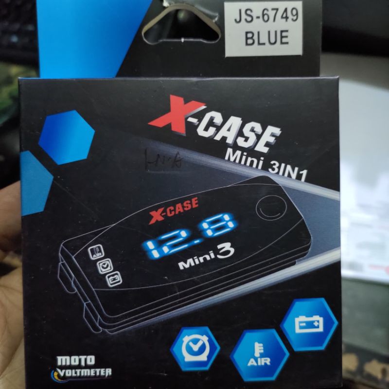 Volt Meter 3in1 Pengukur Amper Aki Temperature &amp; Jam Universal Motor Dan Mobil 12volt