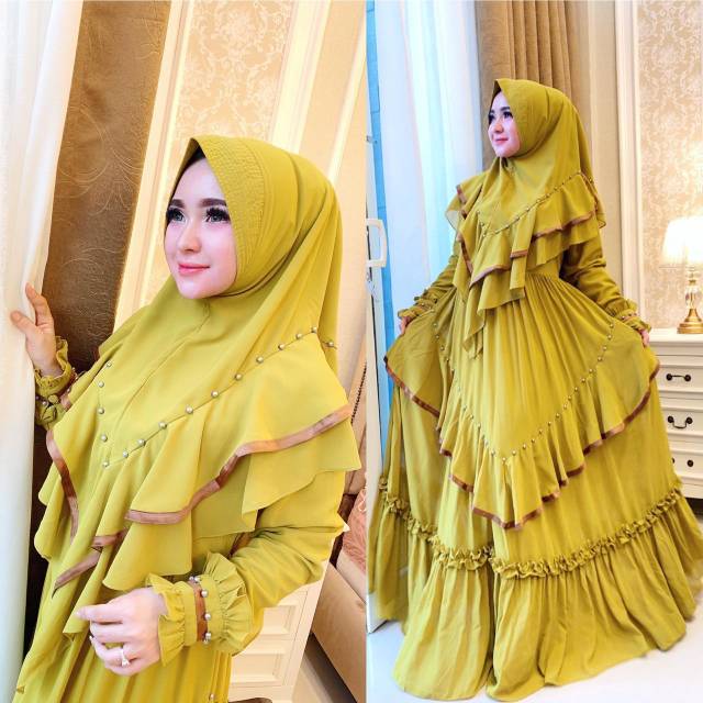 Setelan Gamis Syar'i Mewah Busui Shellasaukia Original