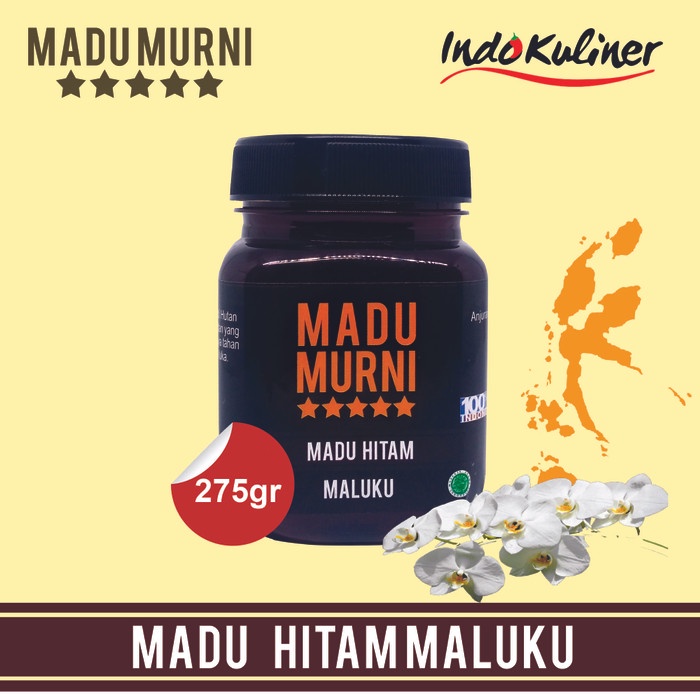 

Madu Murni Hitam Maluku 275gr Extra Propolis Bee Polen By Indokuliner