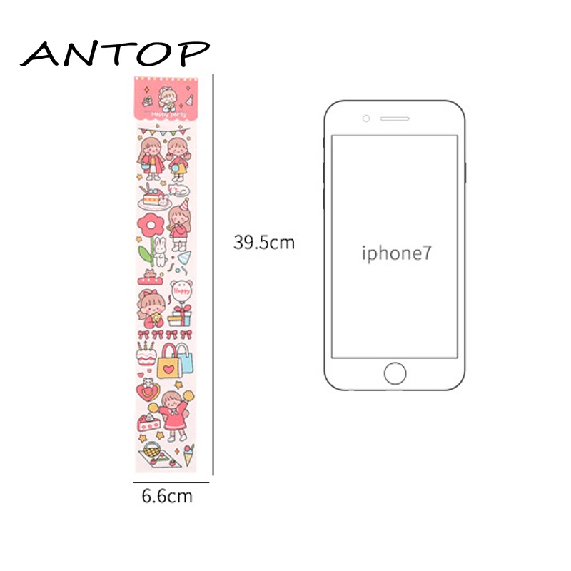 Cute Girl Fashion Art Ins Style Diy Kartun Stiker Akun Tangan ANTOP