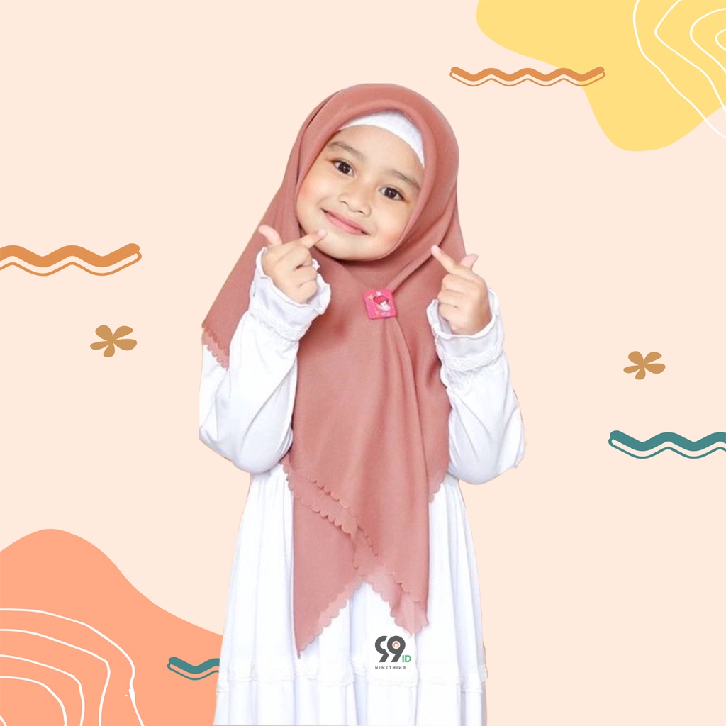 HIjab Bella Square Anak Perempuan LASER Cut / Kerudung ANAK 99 ID