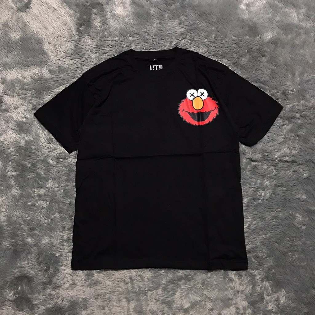 KAOS TSHIRT KAWS X UNIQLO ONE POINT HEAD ELMO PREMIUM QUALITY - NOT OFF WHITE