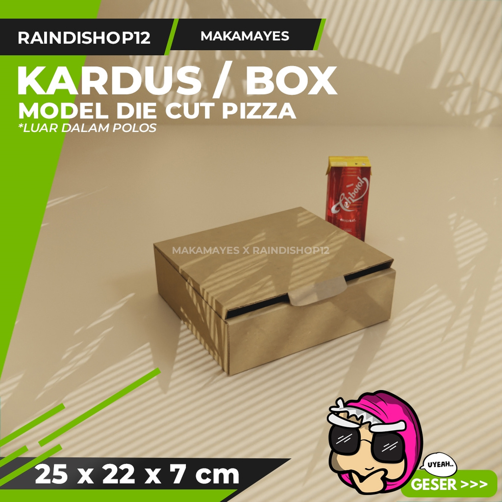 

BOX 25 X 22 X 7 CM KARDUS DIE CUT PIZZA KEMASAN PACKAGING KADO