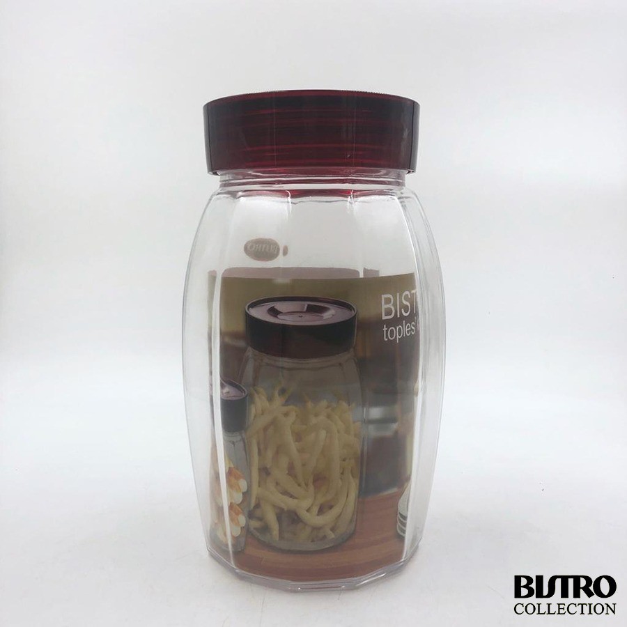 toples kaca bening bulat tinggi /tempat kue kering/toples serbaguna 1,5ltr /186 sedang