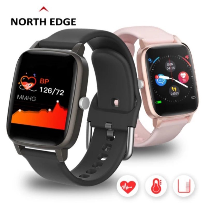 NORTH EDGE Smart Watch Jam Tangan Wanita Ukur Oksigen Dalam Darah - Hitam