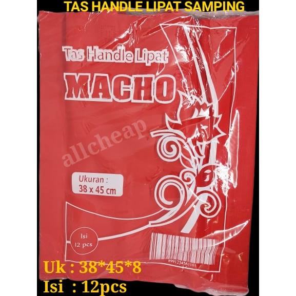 12pcs TAS KAIN HANDLE LIPAT SAMPING GASSET GOODIE BAG SPUNBOND 38x45