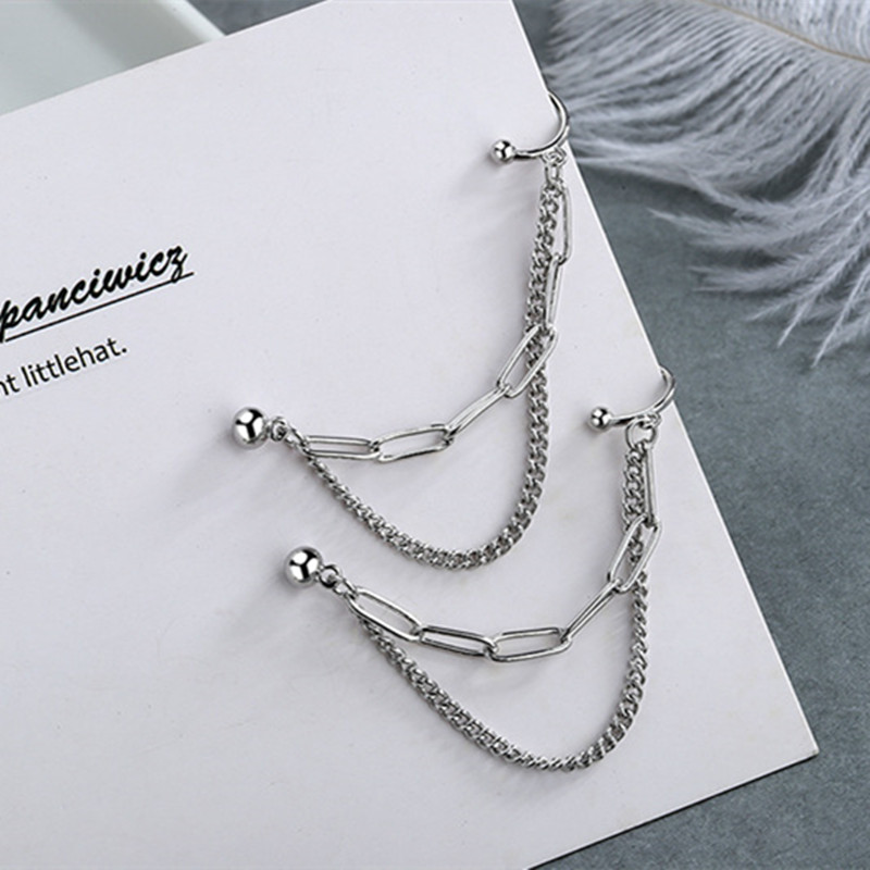 Lady Statement Earrings 2 Layer Chain Style Drop Earrings Alloy Ear Stud Jewelry Plenty Stock