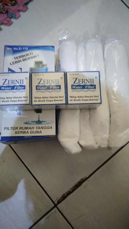 Saringan Air Filter Penyaring Air Zernii Paket Filter (1 Filter  Zernii + 3 Refil Karbon + 4 Kapas)