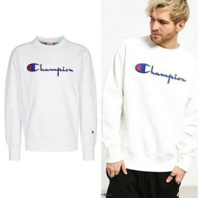 CREWNECK CHAMPION SWEATSHIRT BASIC SWEATER SABLON PRIA WANITA