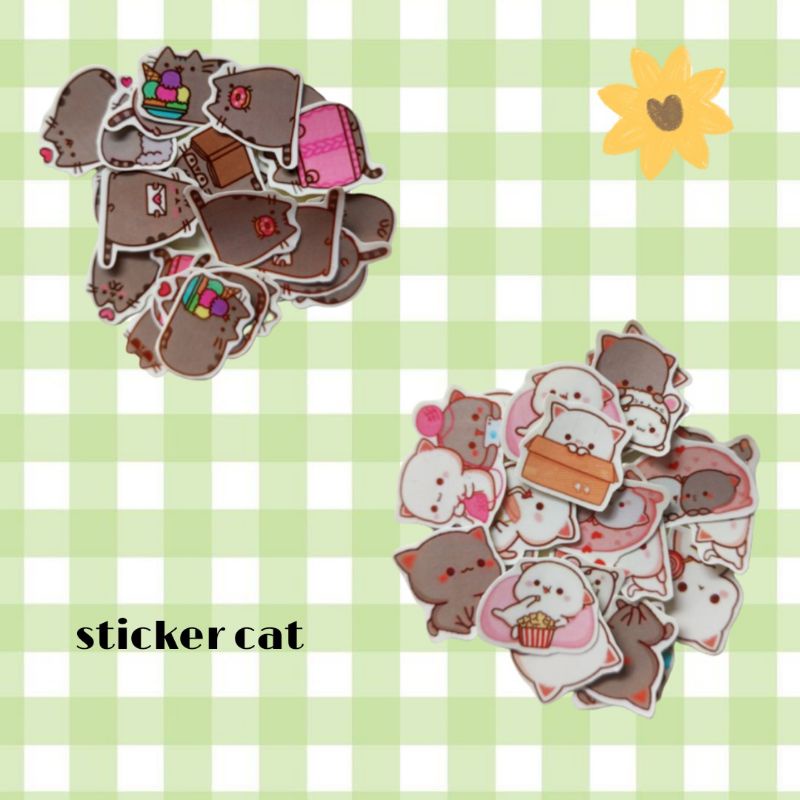 

Sticker cute cat Tumblr/lucu/murah (10pcs)