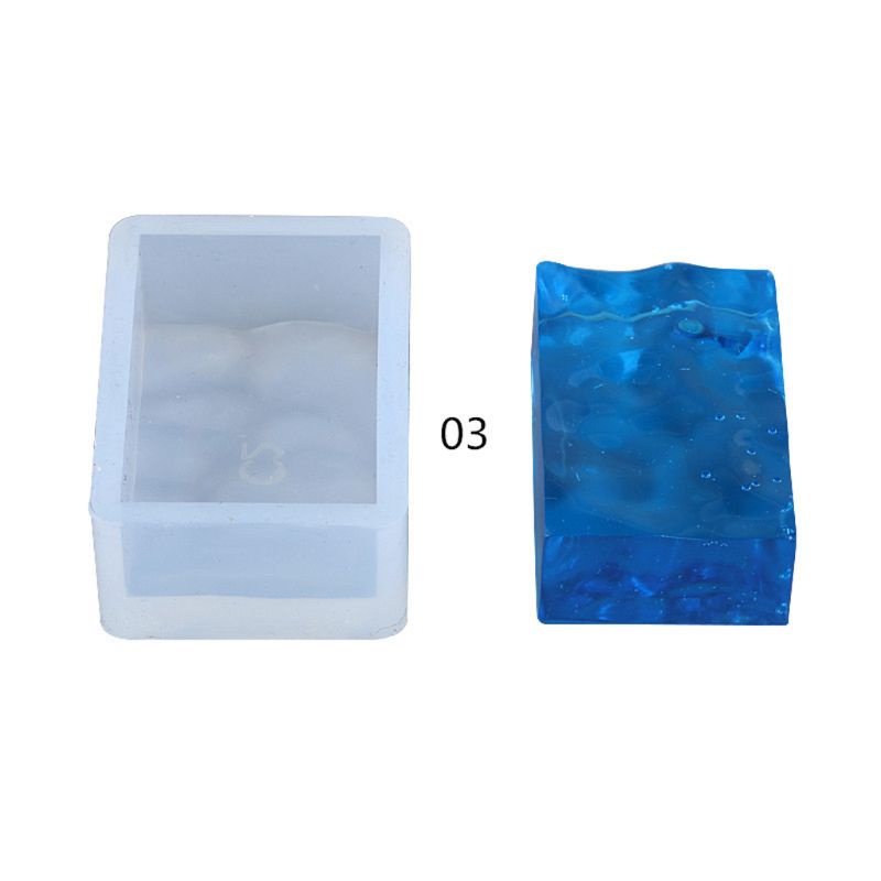 SIY  6Pcs Sea Wave Style Resin Molds Epoxy Resin Water Ripple Pendant Silicone Molds Resin Casting Molds Jewelry Making Tools